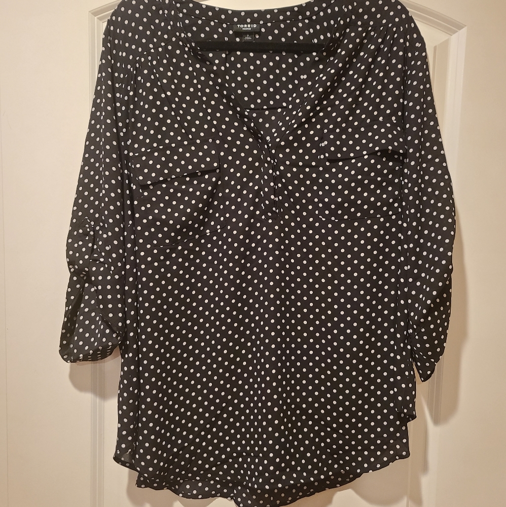 Torrid Polka Dot "Harper" Blouse